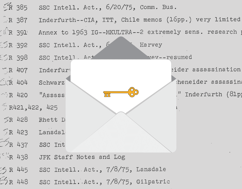 Image of email icon superimposed over page scan.